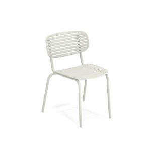 Chaise ext&eacute;rieur - MOM Blanc mat L 53 x P 56 x H 76 cm, assise 45 cm