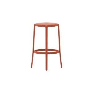 Tabouret haut - ON & ON L 42,7 x P 42,7 x H 75 cm PET recyclé Orange corail