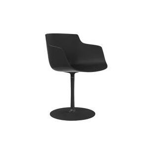 Chaise - FLOW SLIM COLOR pied central L 55cm x P 54cm x H 76,4cm, Asisse H 44cm Coque polycarbonate, Extérieur brillant, intérieur gauffré, Pied alum