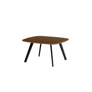 Table basse - SOLAPA 60x60 Noyer Plateau MDF plaqué chêne, Pieds fibre de verre et polypropylène L 60 x P 60 x H 30 cm
