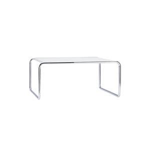 Table basse - B 20 a Blanc L 80 x P 80 x H 36 cm Frêne laqué, chrome