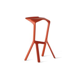 Tabouret haut - MIURA Orange Polypropylène renforcé L 47cm x P 40cm x H 81cm, Assise H 78cm