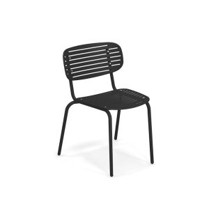 Chaise ext&eacute;rieur - MOM Noir L 53 x P 56 x H 76 cm, assise 45 cm
