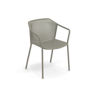 Chaise ext&eacute;rieur - DARWIN avec accoudoirs Gris Vert L 60 x P 55 x H 77 cm, assise 45 cm