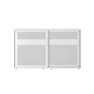 Meuble de rangement - GLIDE L 200 Acier finition époxy Blanc Chalk L 200 x P 47 x H 114 cm