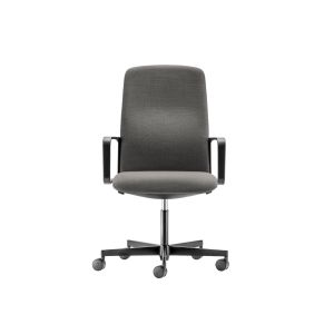 Fauteuil de bureau - TEMPS EXECUTIVE Gris 124 Tissu Kvadrat Steelcut Trio , acier finition époxy noir, polypropylène noir