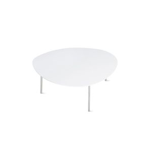 Table basse - ECLIPSE Blanc L : L 71 x P 56 x H 30 cm Chrome mat