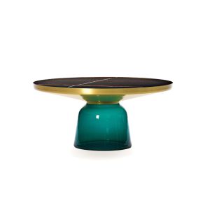 Table basse - BELL COFFEE Marbre Ø 75 x H 36 cm Vert émeraude Verre soufflé, laiton, plateau marbre Marbre Sahara