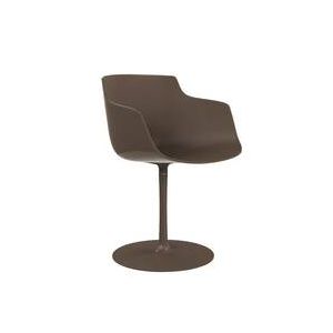 Chaise - FLOW SLIM COLOR pied central L 55cm x P 54cm x H 76,4cm, Asisse H 44cm Coque polycarbonate, Extérieur brillant, intérieur gauffré, Pied alum