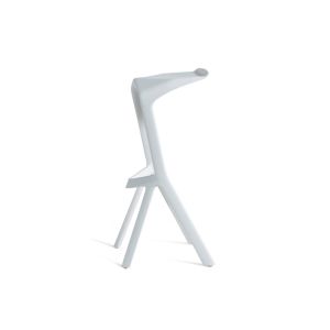 Tabouret haut - MIURA Blanc Polypropylène renforcé L 47cm x P 40cm x H 81cm, Assise H 78cm