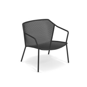 Fauteuil ext&eacute;rieur - DARWIN Noir L 77 x P 73 x H 75 cm, assise 39 cm
