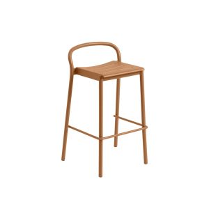 Tabouret haut - LINEAR STEEL Orange brulé L 53,5 x P 46,5 x H 88,7 cm, assise H 75 cm