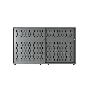 Meuble de rangement - GLIDE L 200 Acier finition époxy Gris Silver L 200 x P 47 x H 114 cm