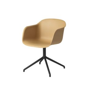 Chaise - FIBER ARMCHAIR pied central Ocre/ noir L 51cm x P 58cm x H 76,5cm, Assise L 42cm x P 40cm x H 46cm