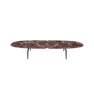 Table basse - GRAPHIUM 200x60 Lepanto rouge Marbre Lepanto, acier verni noir