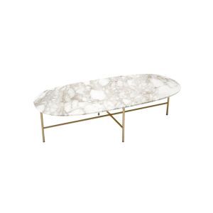 Table basse - SOAP Calacatta blanc Marbre Calacatta, métal chromé doré mat L 130 x P 62 x H 35 cm