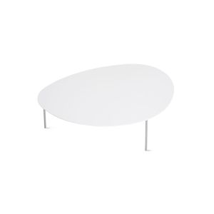 Table basse - ECLIPSE Blanc XL : L 111 x P 77 x H 35 cm Chrome mat