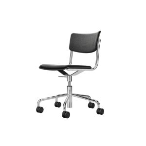 Fauteuil de bureau - S 43 ATELIER PVDR H&ecirc;tre teint&eacute; noir/ tissu Step 60999/ chrome