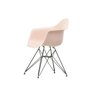 Chaise - EAMES PLASTIC ARMCHAIR DAR pieds Tour Eiffel Noir finition époxy Rose tendre RE