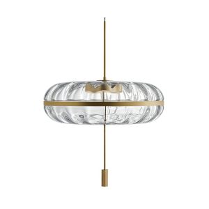 Suspension - JOLIE &Oslash; 60 x H 62 cm, c&acirc;ble 400 cm Verre souffl&eacute; de Murano, laiton satin&eacute;