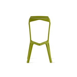 Tabouret haut - MIURA Polypropylène renforcé L 47cm x P 40cm x H 81cm, Assise H 78cm Vert jaune