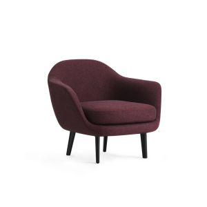 Fauteuil - SUM Noir Bordeaux Northfileds Tissu Camira Main Line Flax, pieds aluminium