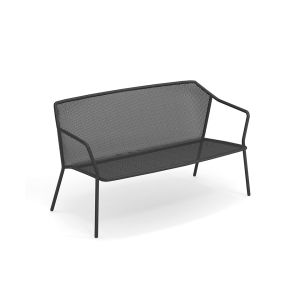 Canap&eacute; ext&eacute;rieur - DARWIN Noir L 140 x P 73 x H 75 cm, assise 39 cm