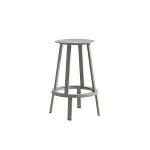 Tabouret haut - REVOLVER Acier rev&ecirc;tement &eacute;poxy Gris Diam 34cm x H 65cm
