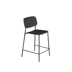 Tabouret haut - SOFT EDGE 95 BAR Noir/ pieds noir L 53,5 x P 54 x H 98 cm, assise H 65 cm