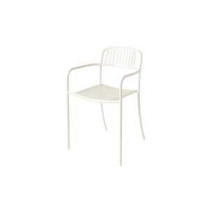 Chaise extérieur - Petit fauteuil PATIO LAMES Blanc perlé