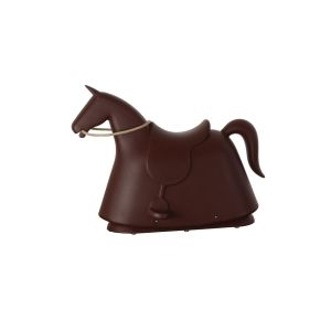 Siège enfant - Cheval à bascule ROCKY Polyéthylène, Corde de chanvre naturel L 95cm x P 50,5cm x H 71,5cm, Assise H 47cm Marron