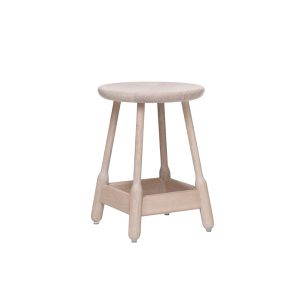Tabouret - ALBERT STOOL Blanc Ch&ecirc;ne huil&eacute;
