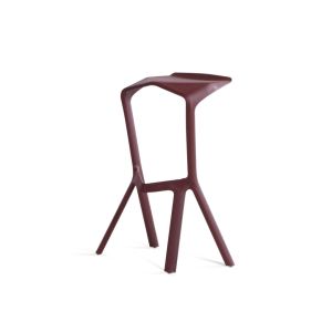 Tabouret haut - MIURA Rouge foncé Polypropylène renforcé L 47cm x P 40cm x H 81cm, Assise H 78cm