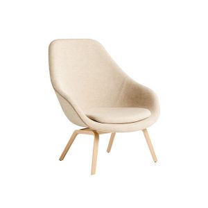 Fauteuil - ABOUT A LOUNGE CHAIR AAL 93 Hallingdal 220 Tissu Hallingdal, Coque polyuréthane et mousse, Pieds chêne