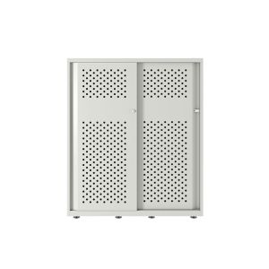 Meuble de rangement - GLIDE L 100 Acier finition époxy Blanc Chalk L 100 x P 47 x H 114 cm