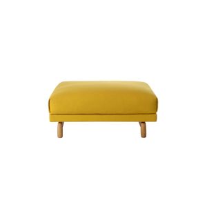 Pouf - REST pouf L 100cm x P 80cm x H 42cm Jaune 457 Rev&ecirc;tement tissu Kvadrat Hallingdal, Rembourrage mousse, Pieds ch&ecirc;ne
