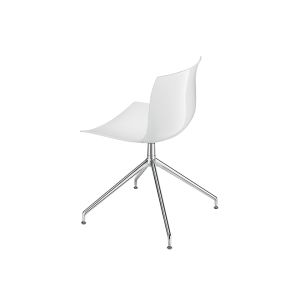 Chaise - CATIFA 53 pied central Blanc L 73cm x P 73cm x H 78cm, Assise H 45cm Coque polypropylène, piètement aluminium