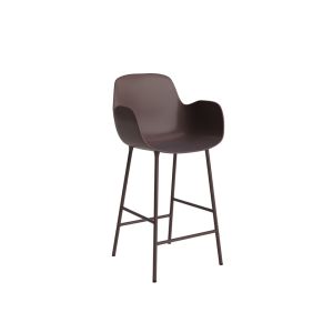 Tabouret haut - FORM BAR ARMCHAIR Marron L 56 x P 54,5 x H 110 cm, assise H 75 cm
