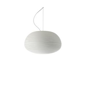 Suspension - RITUALS 2 Blanc Verre souffl&eacute; Diam 34cm x H 19cm, C&acirc;ble H 190cm