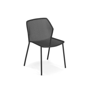 Chaise ext&eacute;rieur - DARWIN Noir L 53 x P 54 x H 77 cm, assise 45 cm