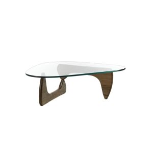 Table basse - NOGUCHI COFFEE TABLE L 128cm x P 93cm x H 40cm Noyer Piètement en bois massif laqué, Plateau en verre 19mm