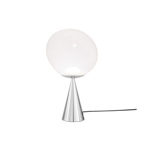Lampe à poser - MELT CONE FAT Opalin/ chrome