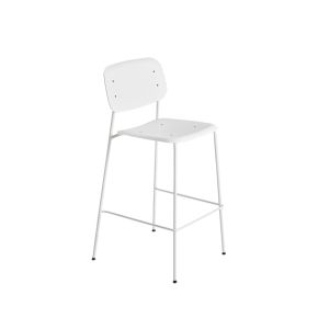 Tabouret haut - SOFT EDGE 95 BAR L 55 x P 55,5 x H 108 cm, assise H 75 cm Blanc/ pieds blanc