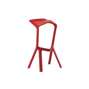 Tabouret haut - MIURA Polypropylène renforcé L 47cm x P 40cm x H 81cm, Assise H 78cm Rouge traffic