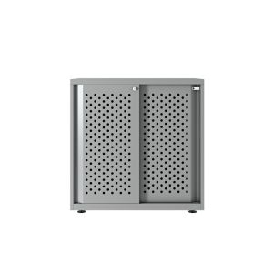 Meuble de rangement - GLIDE L 80 Acier finition époxy Gris Silver L 80 x P 47 x H 80 cm