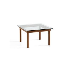 Table basse - KOFI 60x60 Noyer/ verre transparent