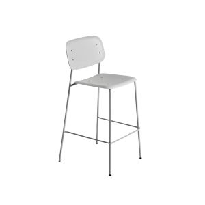 Tabouret haut - SOFT EDGE 95 BAR L 55 x P 55,5 x H 108 cm, assise H 75 cm Gris/ pieds gris