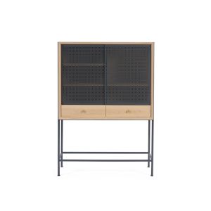 Meuble de rangement - Cabinet GABIN Chêne/ Gris ardoise L 100 x P 40 x H 140 cm