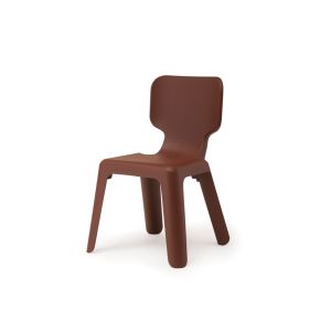 Siège enfant - ALMA chaise enfant Polypropylène renforcé, avec fibre de verre L 39cm x P 40cm x H 58cm, Assise H 32cm Marron