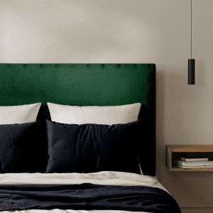 Tête de lit cloutée Velours Vert Sapin